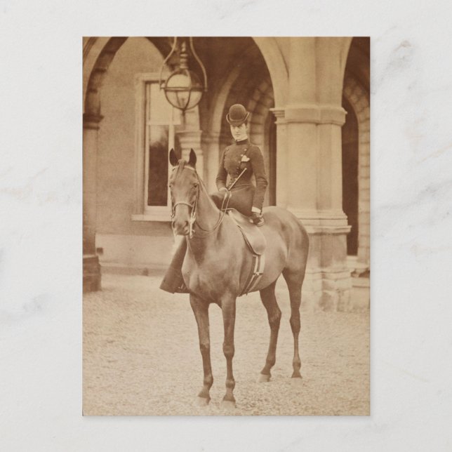 Postal La reina Alexandra en la silla de caballo 1870-ies (Anverso)