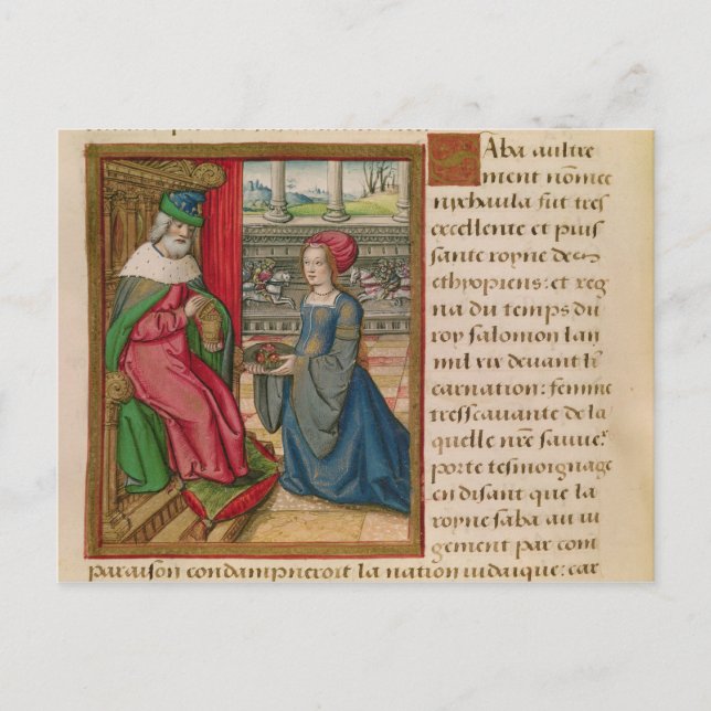 Postal La Reina de Saba (Anverso)