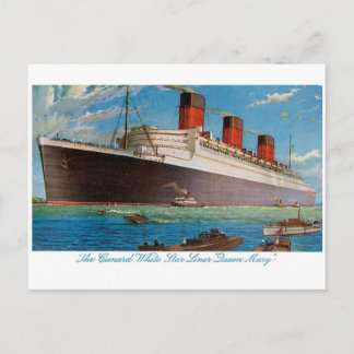 Postal La Reina María de Cunard White Star Line