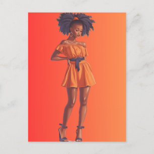 Postal La reina negra afroamericana Melanin Sista Shopp