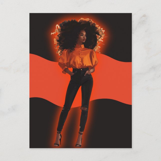 Postal La reina negra afroamericana Melanin Sista Shopp (Anverso)