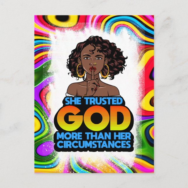 Postal La reina negra melanin poppin sista afirmación amo (Anverso)