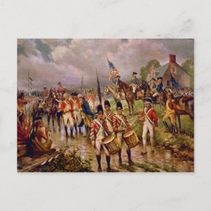 Postal La rendición de Burgoyne en Saratoga por Percy Mor