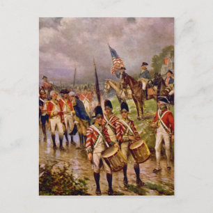 Postal La rendición de Burgoyne en Saratoga por Percy Mor