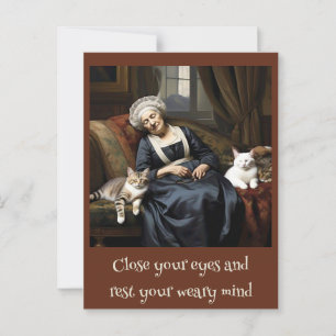 POSTAL " LA REPOSICIÓN DE LA DAMA DEL GATO "