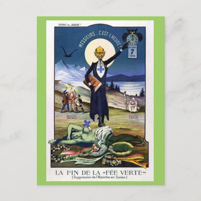 Postal La represión de Absinthe (Anverso)