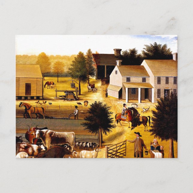 Postal La residencia de David Twining - Edward Hicks (Anverso)