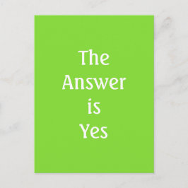 Postal La respuesta es Sí, Lime Green Typography Postcard