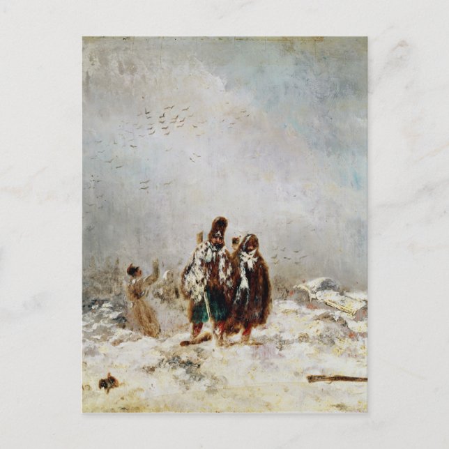 Postal La retirada de Rusia (Anverso)