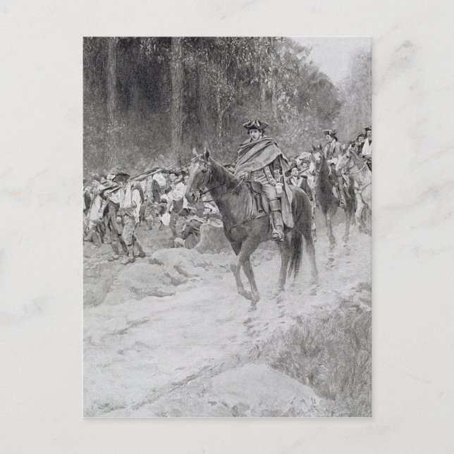 Postal La retirada de Washington de los grandes prados (Anverso)