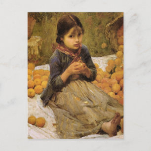 Postal La reunión de pequeños Naranjas