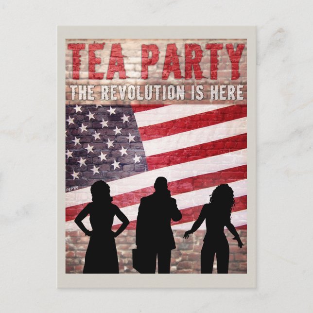 Postal La revolución está aquí (Anverso)