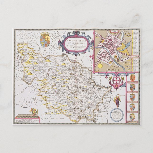 Postal La Ridinge Occidental de Yorkeshyre (Anverso)