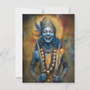 Postal La risa divina de Kali: Pintura de la diosa Shakti