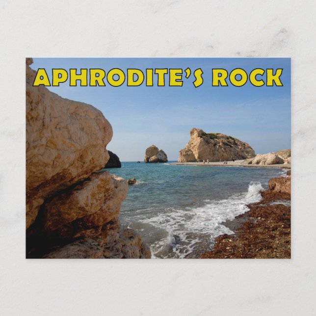 Postal La roca Chipre del Aphrodite de Chipre (Anverso)