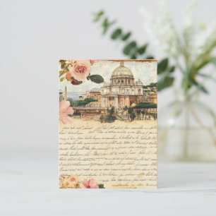 Postal La Roma Vieja Letras el Arte Floral