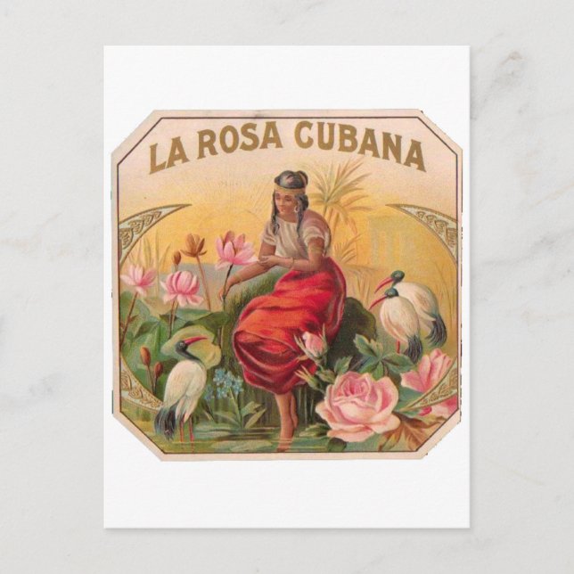 Postal La Rosa Cubana Diseño Vintage Cuba (Anverso)