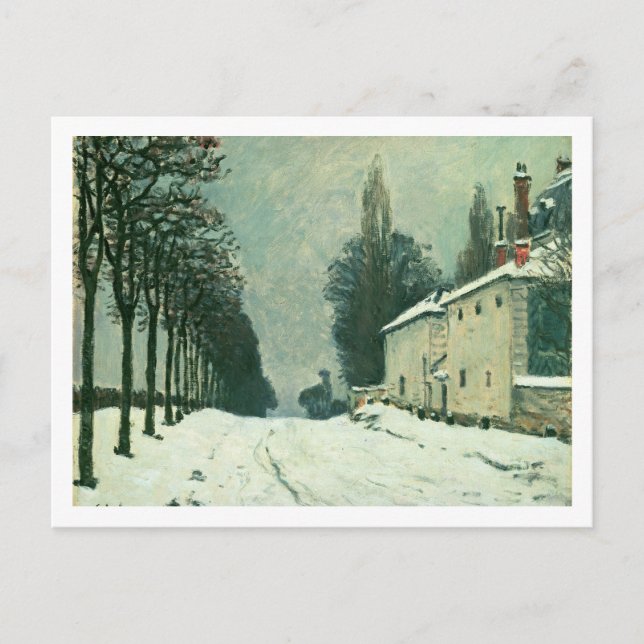 Postal La Route de Louveciennes, Hiver, 1874 (aceite sobr (Anverso)