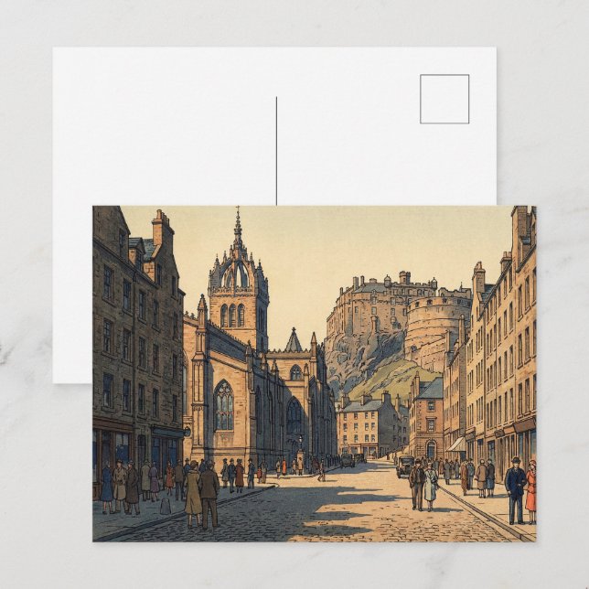 Postal La Royal Mile en Edimburgo J (Anverso / Reverso)