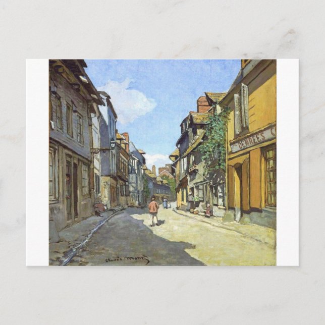 Postal La rue Bavolle en Honfleur por Claude Monet (Anverso)