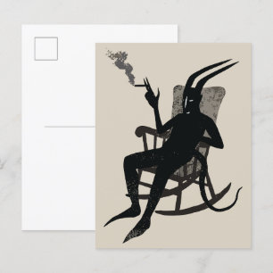 Postal La ruptura del diablo - Humor oscuro arte en el mu