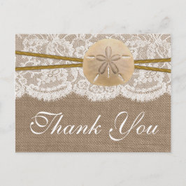 Postal La Rustic Sand Dollar Beach Wedding