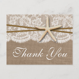 Postal La Rustic Starfish Beach Wedding