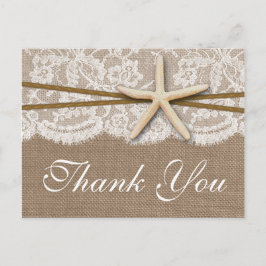 Postal La Rustic Starfish Beach Wedding