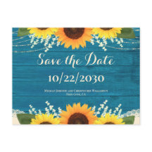 La rústica boda de girasoles madereros Verde azula