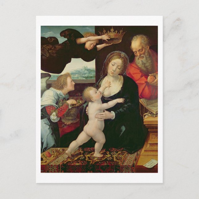 Postal La Sagrada Familia, 1522 (petróleo en el panel) (Anverso)