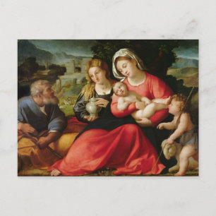 Postal La Sagrada Familia, c.1508-12 (aceite sobre lienzo