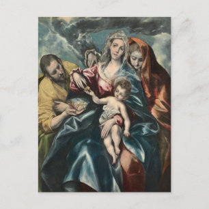 Postal La Sagrada Familia con María Magdalena por El Grec
