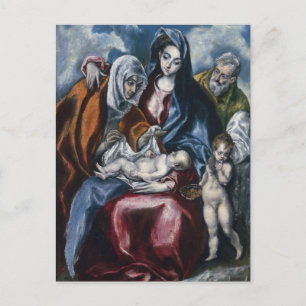 Postal La Sagrada Familia con Santa Ana por El Greco