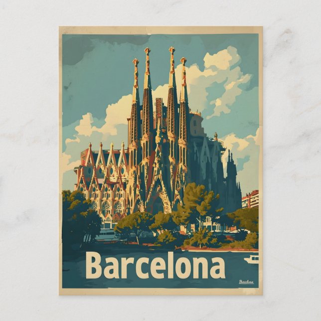Postal La Sagrada Familia de Barcelona (Anverso)