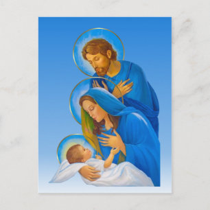 Postal La Sagrada Familia - Natividad - Nacimiento del Ni