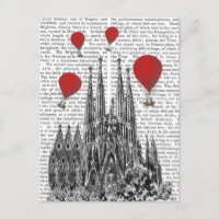 La Sagrada Familia y los globos rojos al aire libr