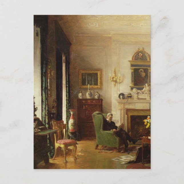 Postal La sala de dibujos grises (Anverso)