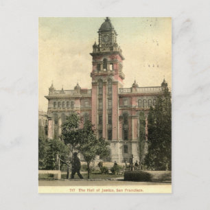 Postal La Sala de Justicia, San Francisco CA 1908 vintage
