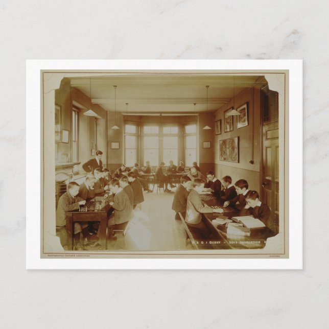 Postal La sala de recreación del niño en la Institu sorda (Anverso)
