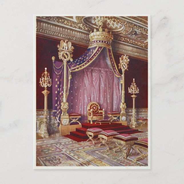 Postal La Salle du Trone en el Palacio de Edwin Foley (Anverso)