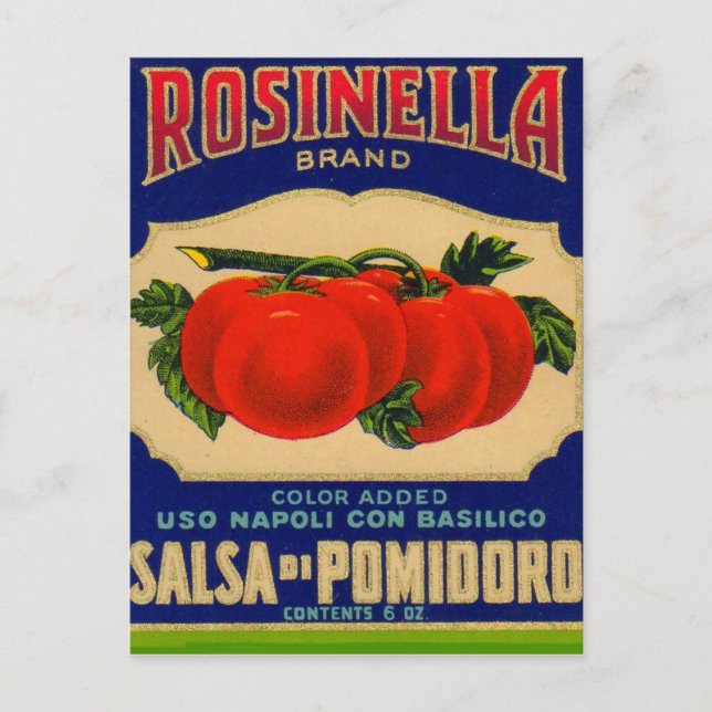 Postal La salsa de tomate Rosinella de los años 1930 pued (Anverso)