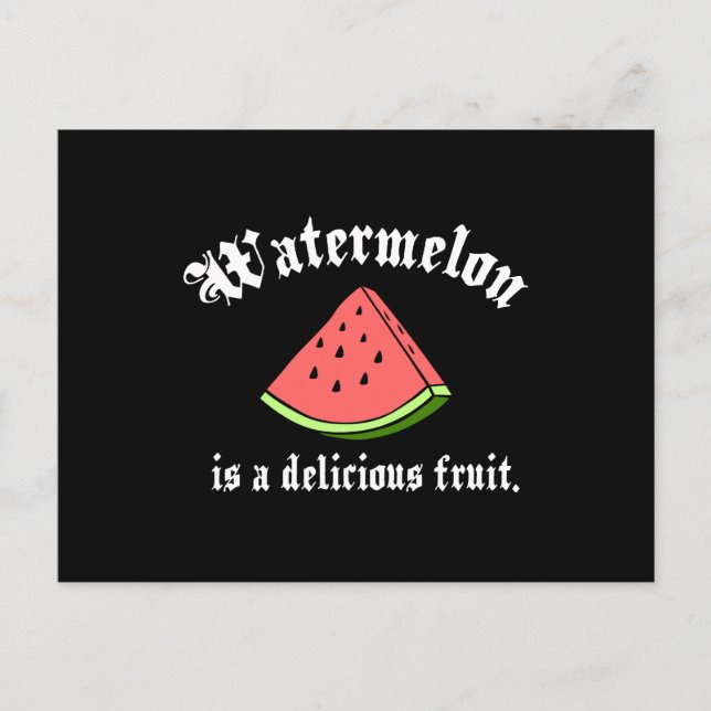 Postal La sandía Es Una Fruta Deliciosa (Anverso)