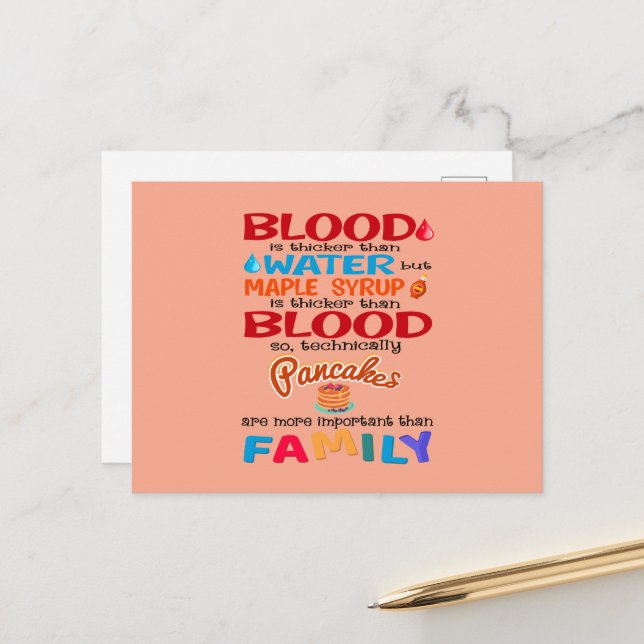 Postal La sangre es más gruesa que el agua pero el jarabe (Anverso/Reverso In Situ)