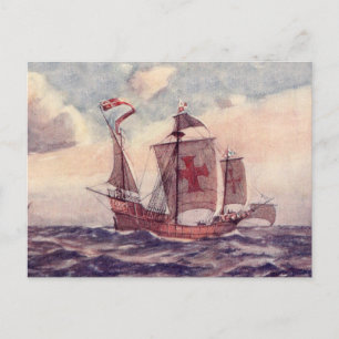 Postal "La Santa María " de la línea blanca de la