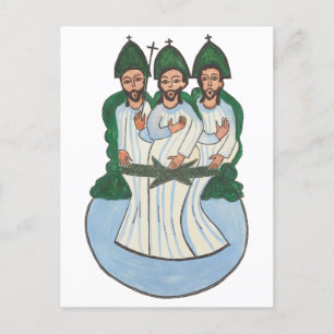 Postal La Santísima Trinidad Pintura de arte folclórico v