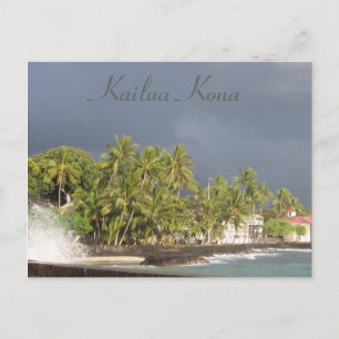 Postal La Seawall de Kona antes del tsunami de 2011
