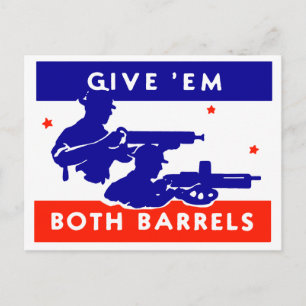 Postal La Segunda Guerra Mundial les da ambos barriles