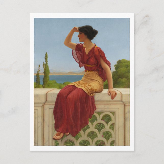 Postal La señal de John William Godward (Anverso)