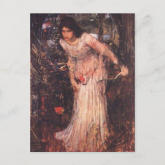 Postal La Señora de Shalott (estudio)