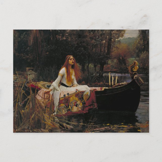 Postal La Señora de Shalott: una historia fantasma celta (Anverso)